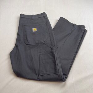 Carhartt Relaxed Fit Duck Double Front Utility Work Pants 36x30 Gray BN3334-M